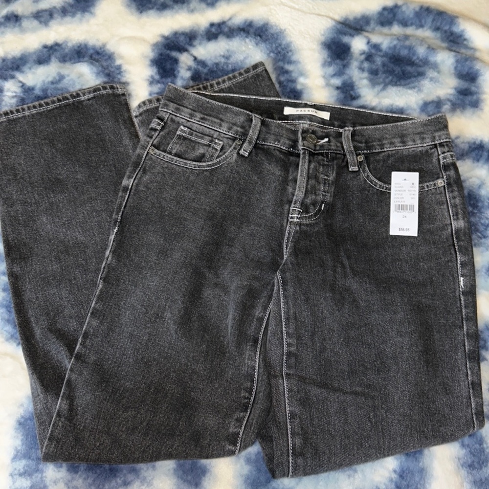 Size 24 Black Low Rise Straight Jeans